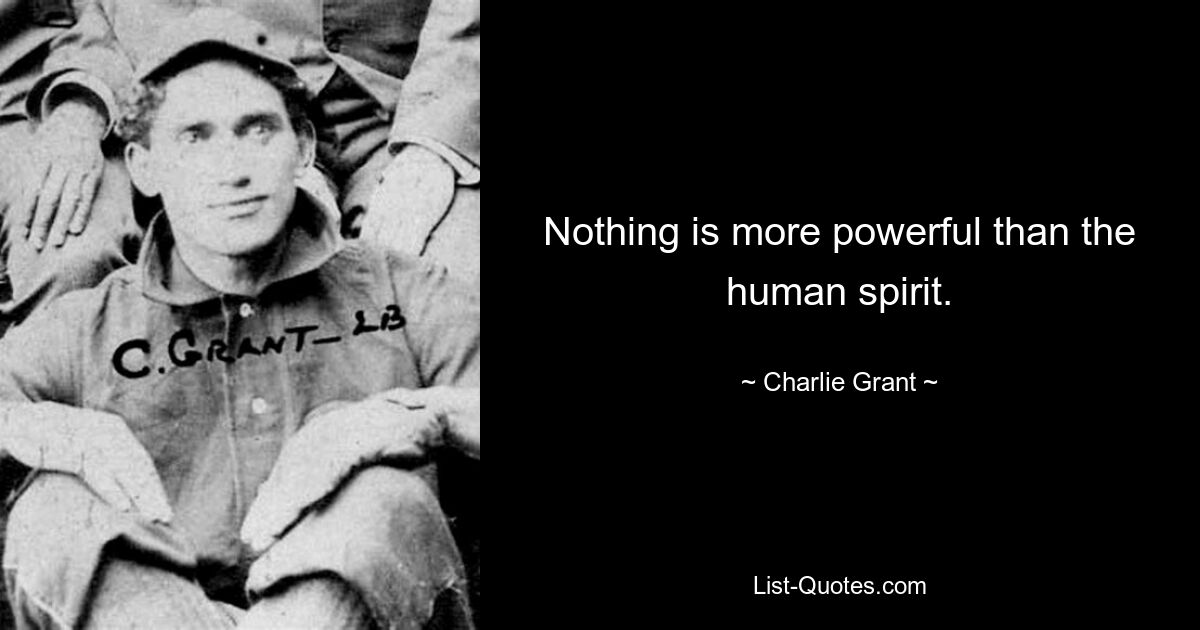 Nothing is more powerful than the human spirit. — © Charlie Grant