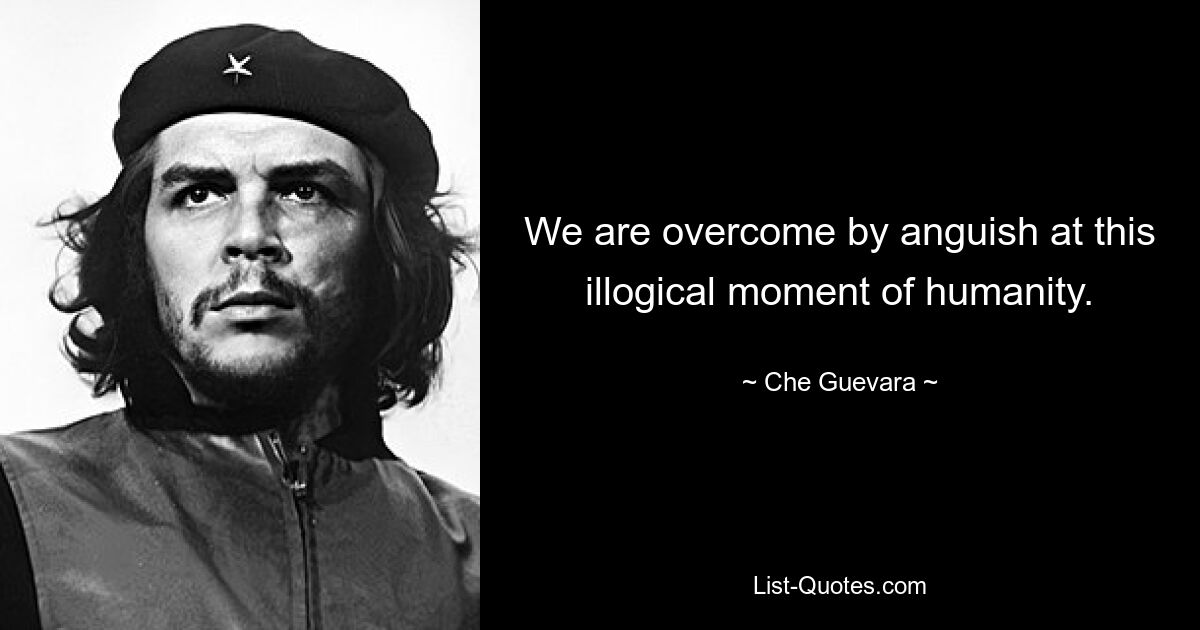 We are overcome by anguish at this illogical moment of humanity. — © Che Guevara