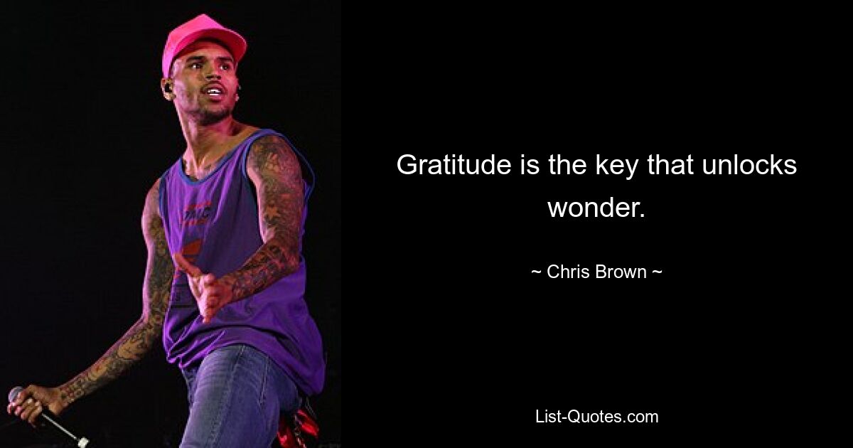 Gratitude is the key that unlocks wonder. — © Chris Brown