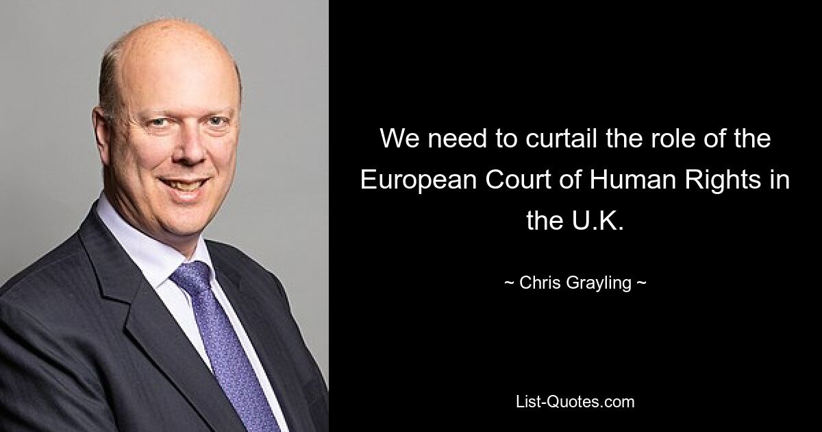 We need to curtail the role of the European Court of Human Rights in the U.K. — © Chris Grayling