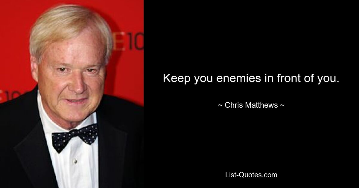 Keep you enemies in front of you. — © Chris Matthews