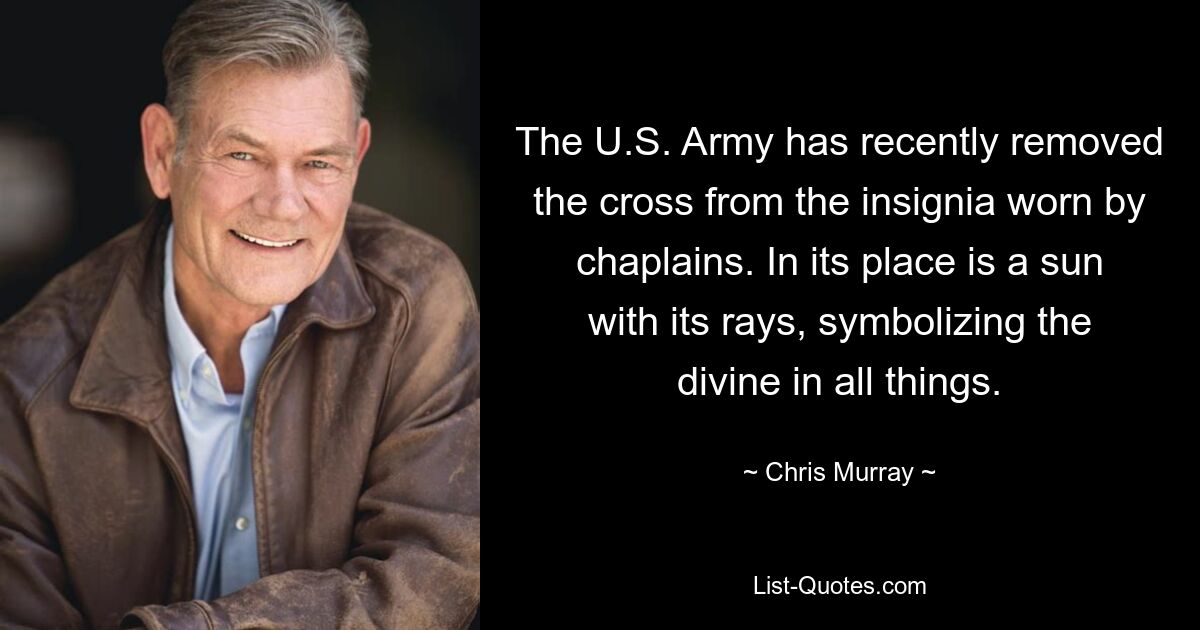 The U.S. Army has recently removed the cross from the insignia worn by chaplains. In its place is a sun with its rays, symbolizing the divine in all things. — © Chris Murray