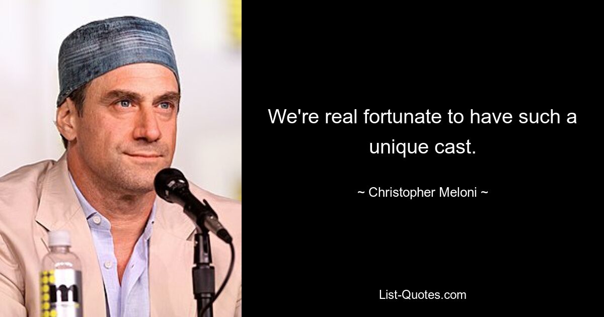 We're real fortunate to have such a unique cast. — © Christopher Meloni