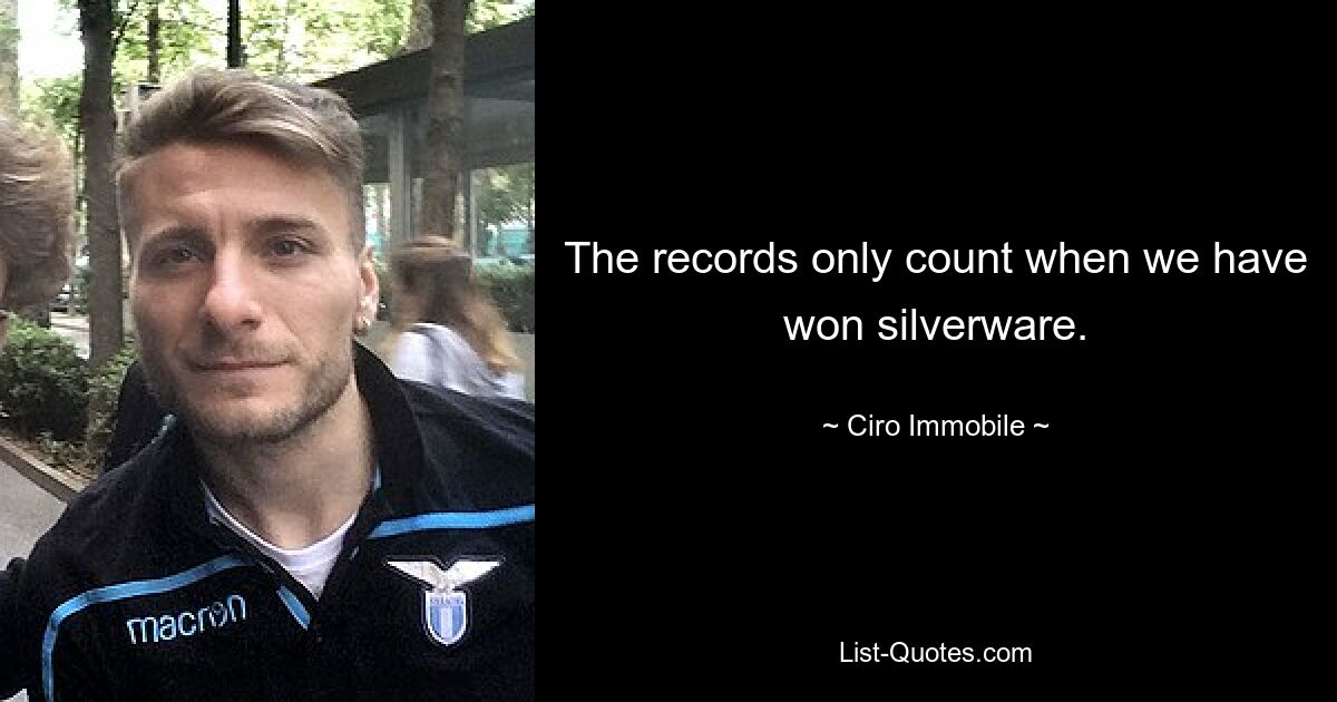 The records only count when we have won silverware. — © Ciro Immobile