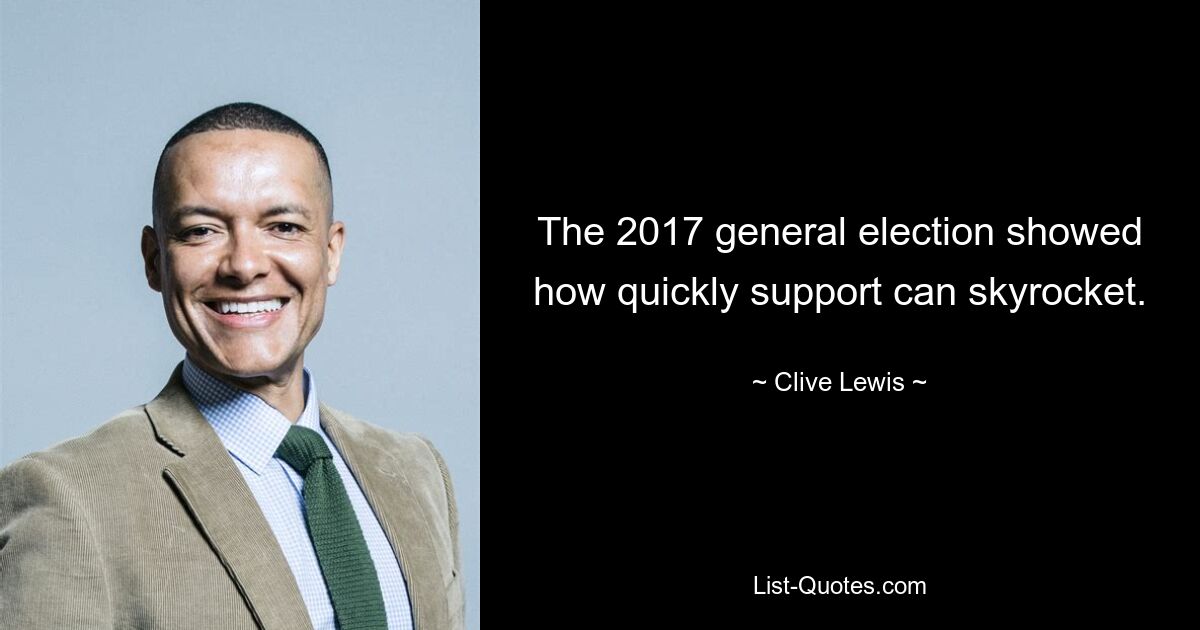 The 2017 general election showed how quickly support can skyrocket. — © Clive Lewis