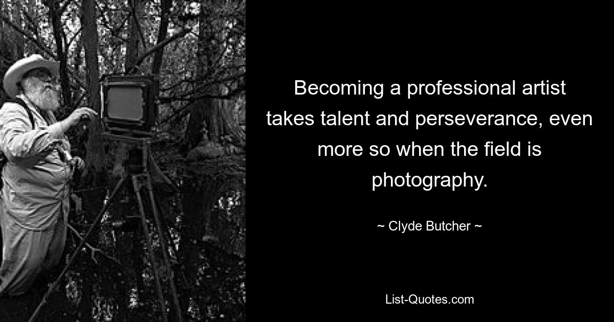 Becoming a professional artist takes talent and perseverance, even more so when the field is photography. — © Clyde Butcher