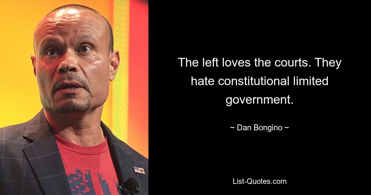 The left loves the courts. They hate constitutional limited government. — © Dan Bongino