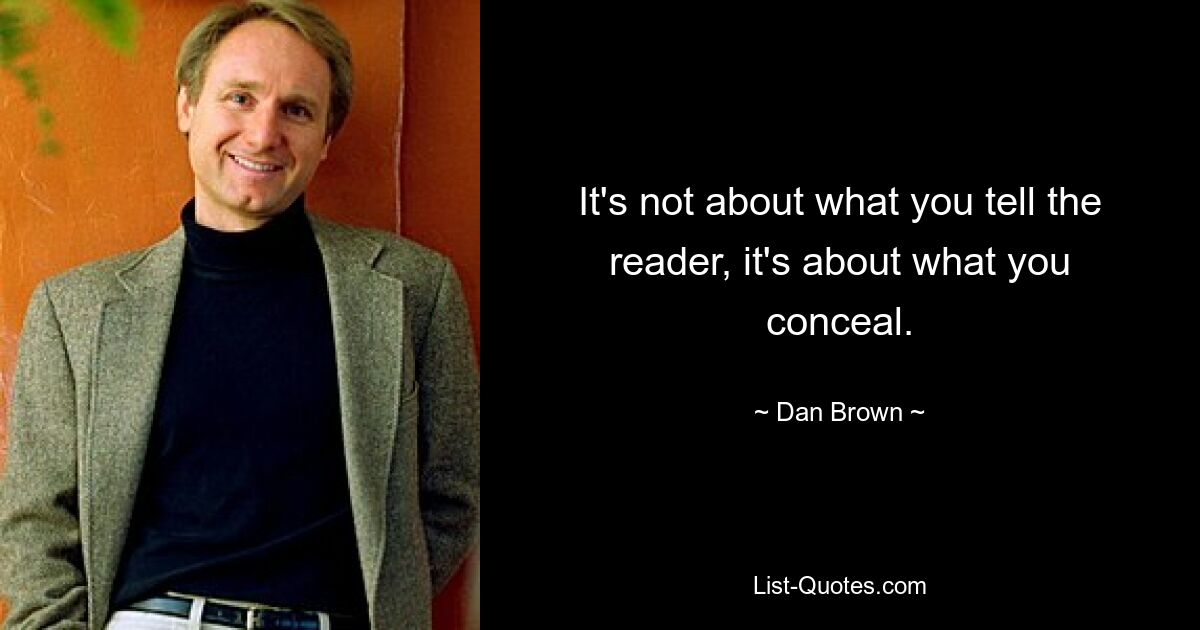 Дело не в том, что вы говорите читателю, а в том, что вы скрываете. — © Дэн Браун 