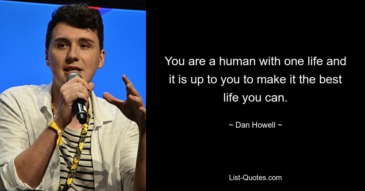 You are a human with one life and it is up to you to make it the best life you can. — © Dan Howell