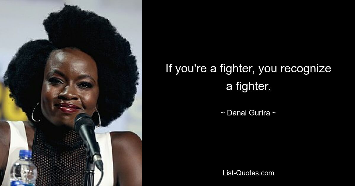 If you're a fighter, you recognize a fighter. — © Danai Gurira