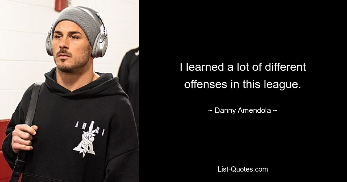 I learned a lot of different offenses in this league. — © Danny Amendola