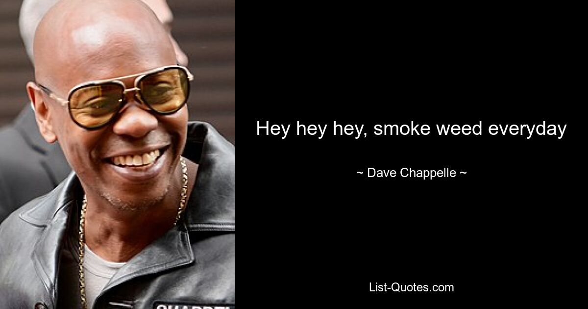 Hey hey hey, smoke weed everyday — © Dave Chappelle