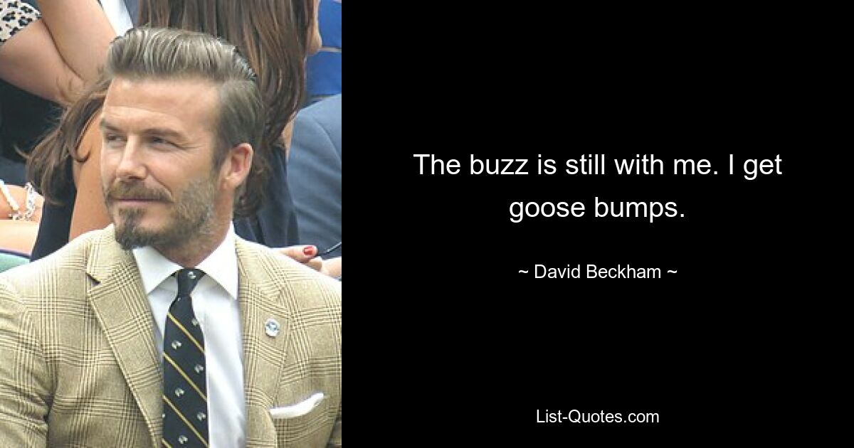 The buzz is still with me. I get goose bumps. — © David Beckham