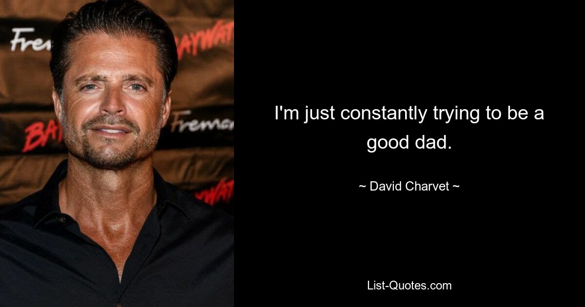 I'm just constantly trying to be a good dad. — © David Charvet