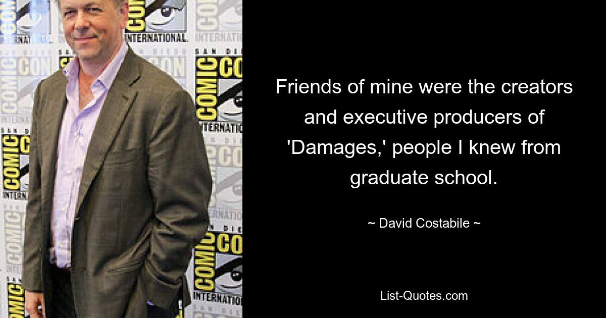 Friends of mine were the creators and executive producers of 'Damages,' people I knew from graduate school. — © David Costabile