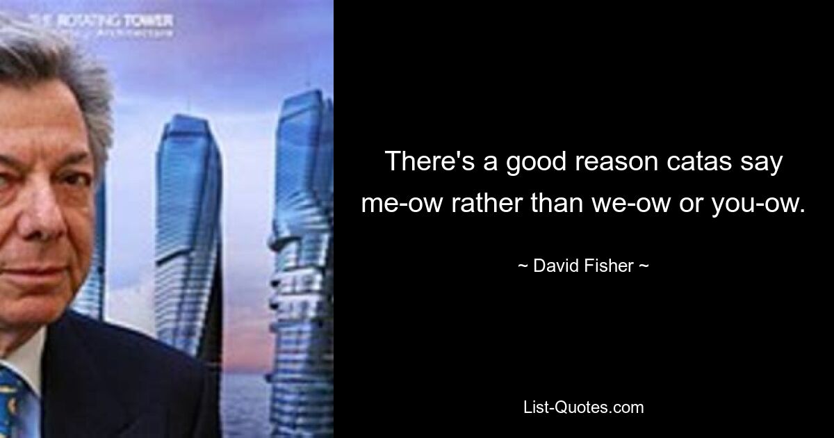 There's a good reason catas say me-ow rather than we-ow or you-ow. — © David Fisher