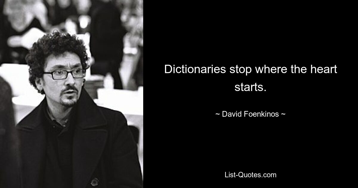 Dictionaries stop where the heart starts. — © David Foenkinos