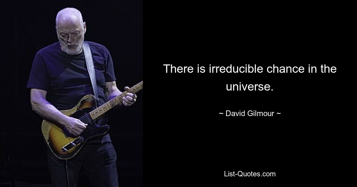 There is irreducible chance in the universe. — © David Gilmour