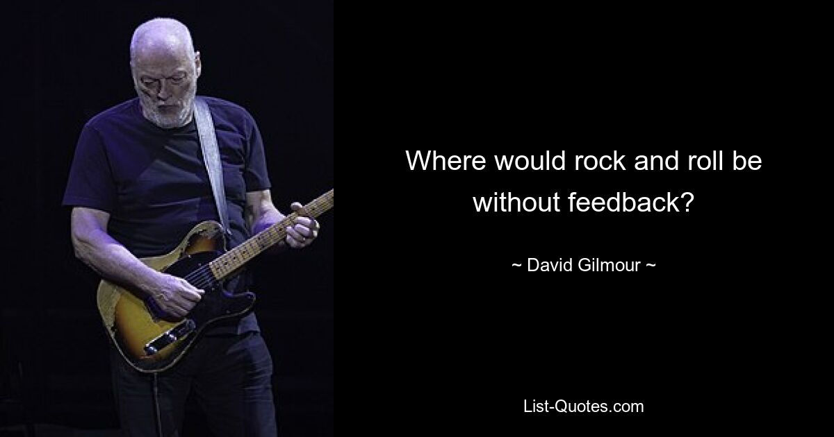 Where would rock and roll be without feedback? — © David Gilmour