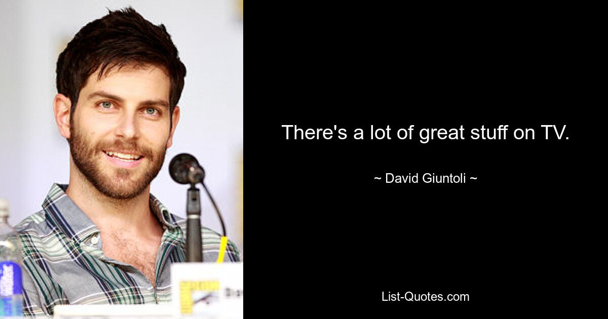 There's a lot of great stuff on TV. — © David Giuntoli