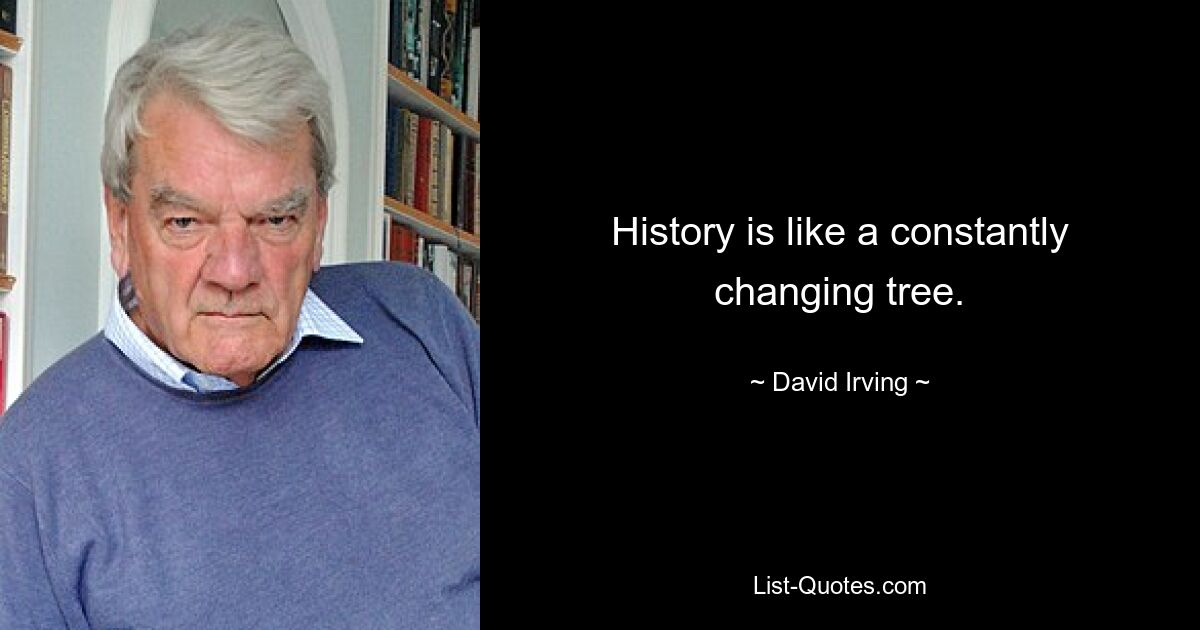 History is like a constantly changing tree. — © David Irving