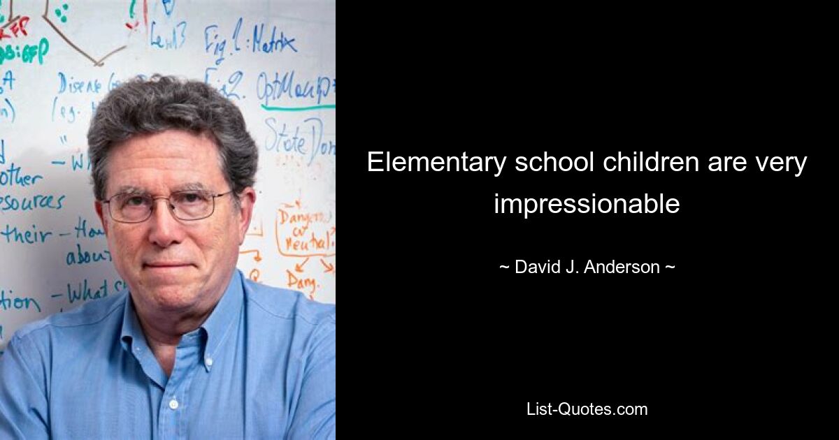 Elementary school children are very impressionable — © David J. Anderson