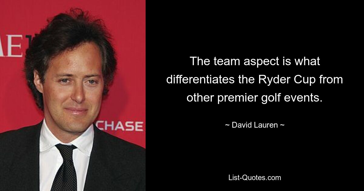 The team aspect is what differentiates the Ryder Cup from other premier golf events. — © David Lauren