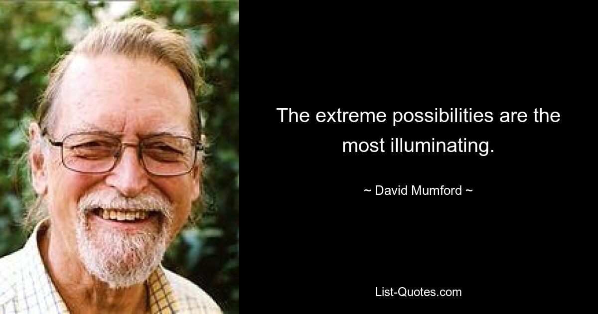 The extreme possibilities are the most illuminating. — © David Mumford