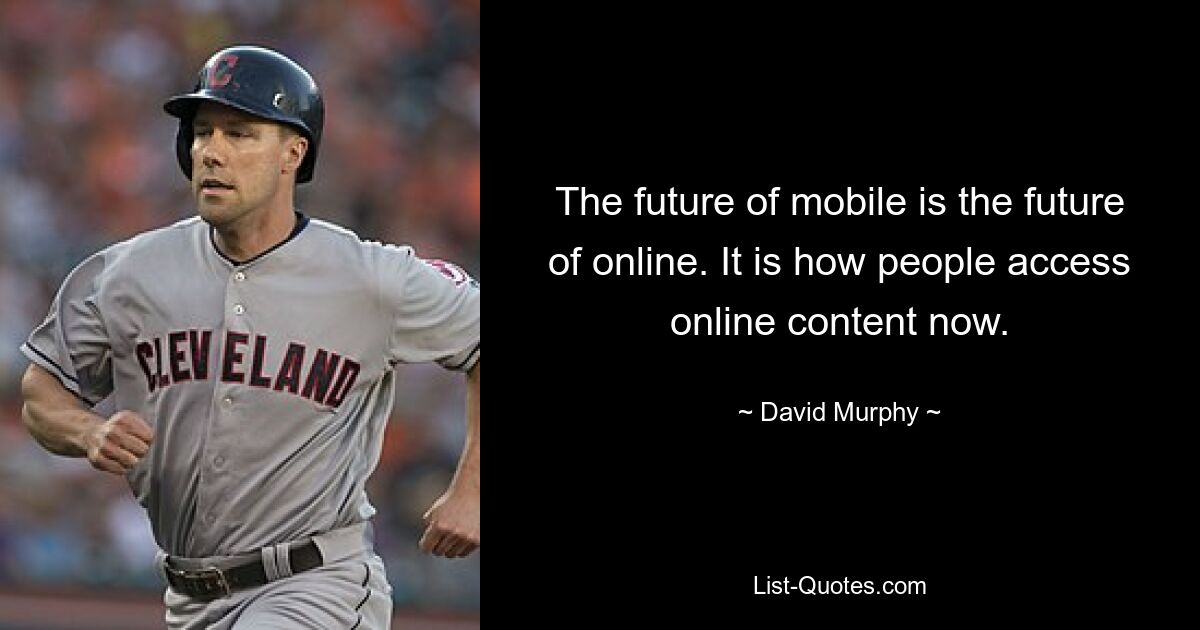 The future of mobile is the future of online. It is how people access online content now. — © David Murphy