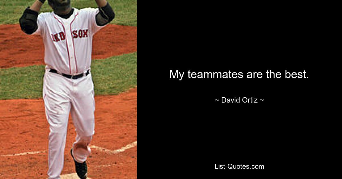 My teammates are the best. — © David Ortiz