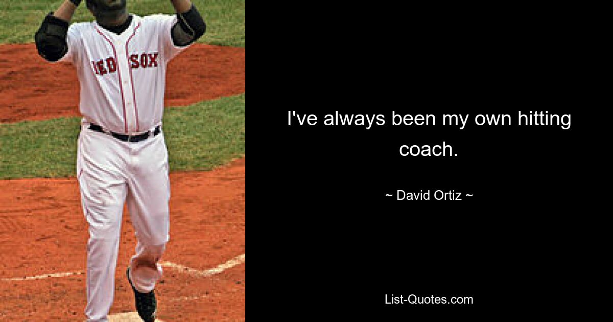 I've always been my own hitting coach. — © David Ortiz