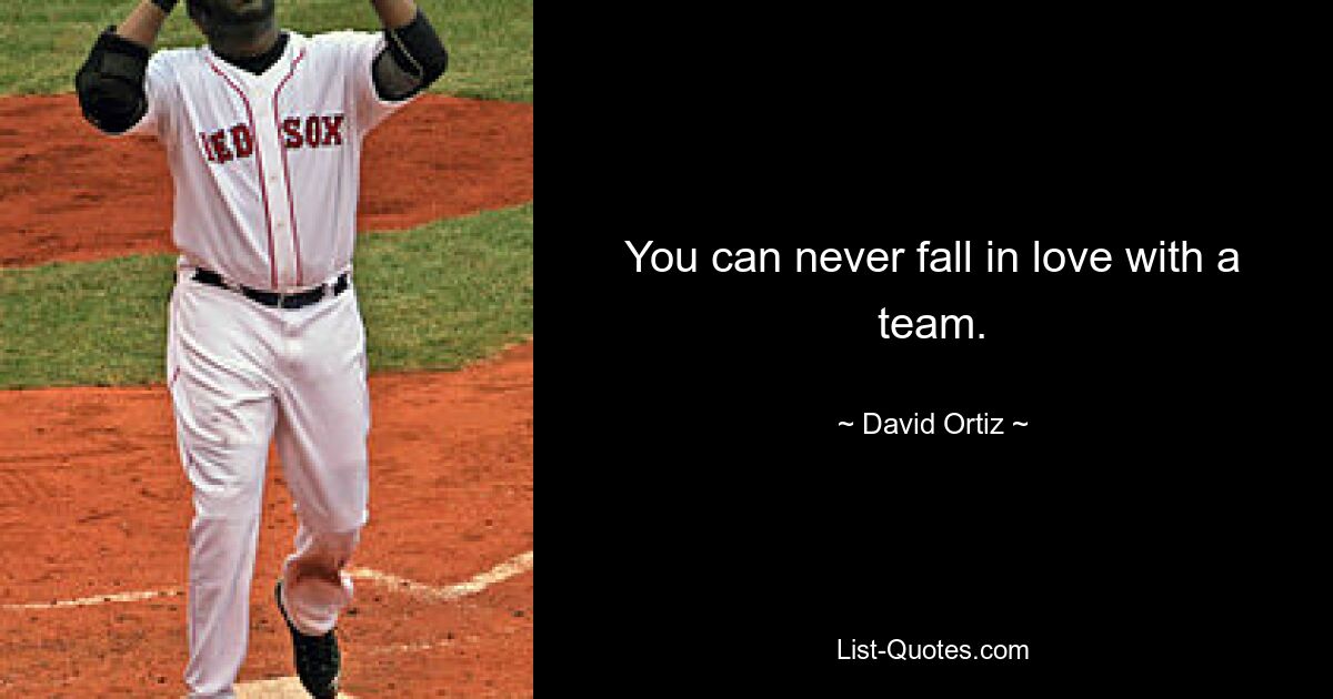 You can never fall in love with a team. — © David Ortiz