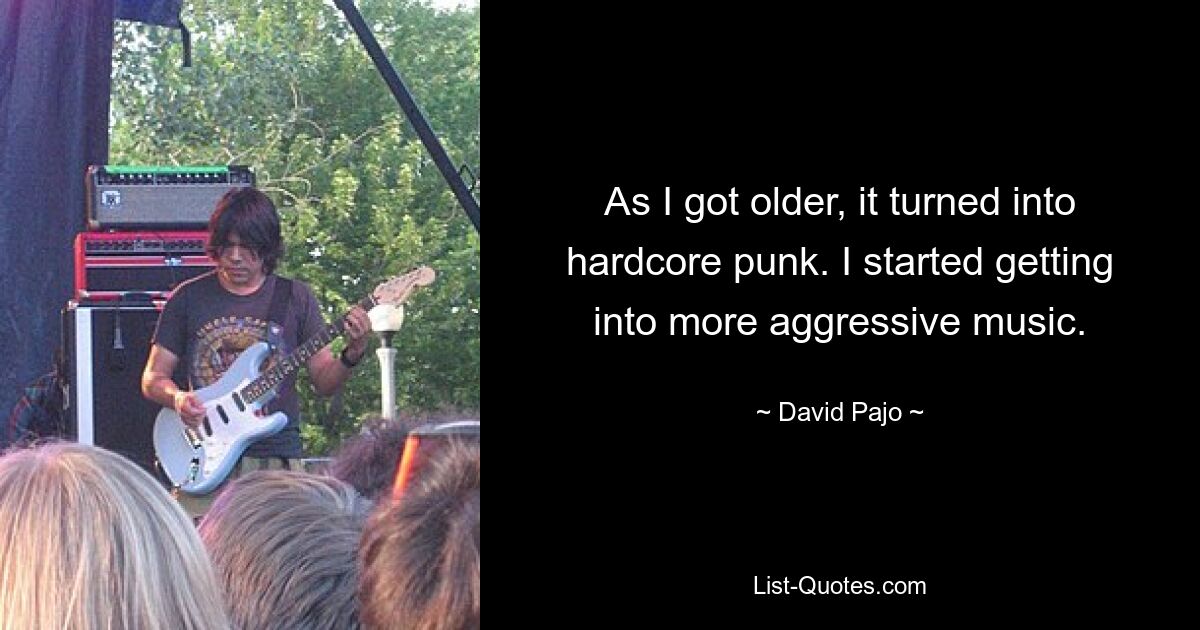 As I got older, it turned into hardcore punk. I started getting into more aggressive music. — © David Pajo