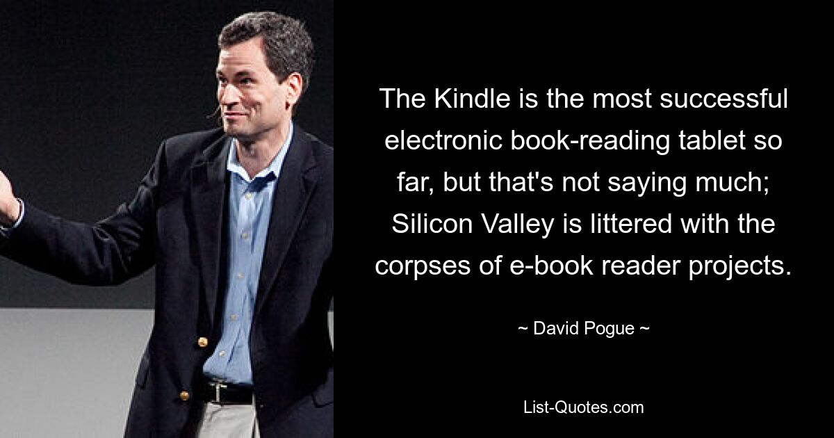 The Kindle is the most successful electronic book-reading tablet so far, but that's not saying much; Silicon Valley is littered with the corpses of e-book reader projects. — © David Pogue