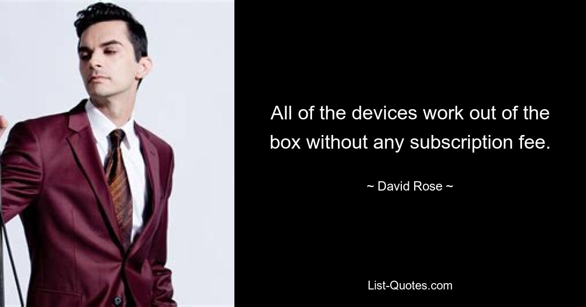 All of the devices work out of the box without any subscription fee. — © David Rose