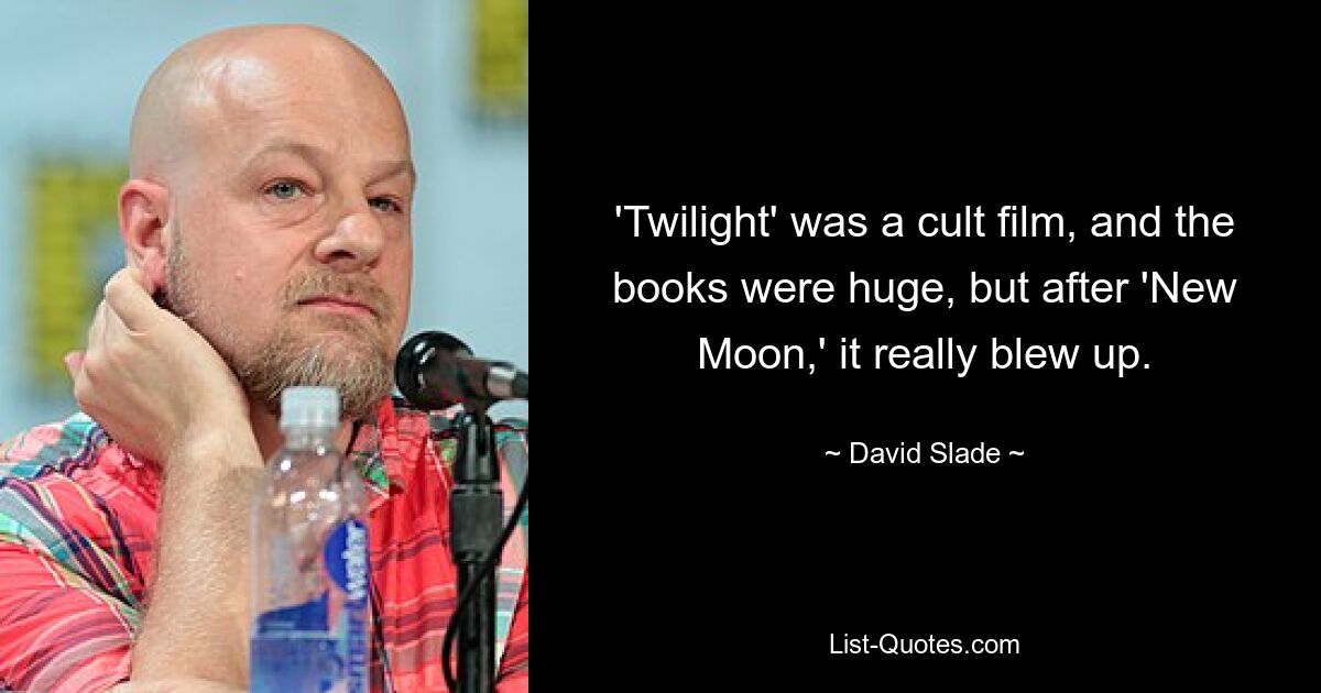 'Twilight' was a cult film, and the books were huge, but after 'New Moon,' it really blew up. — © David Slade