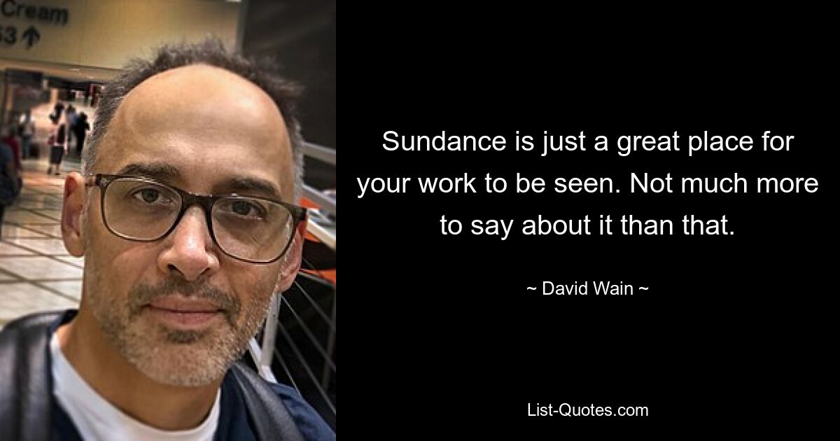 Sundance is just a great place for your work to be seen. Not much more to say about it than that. — © David Wain