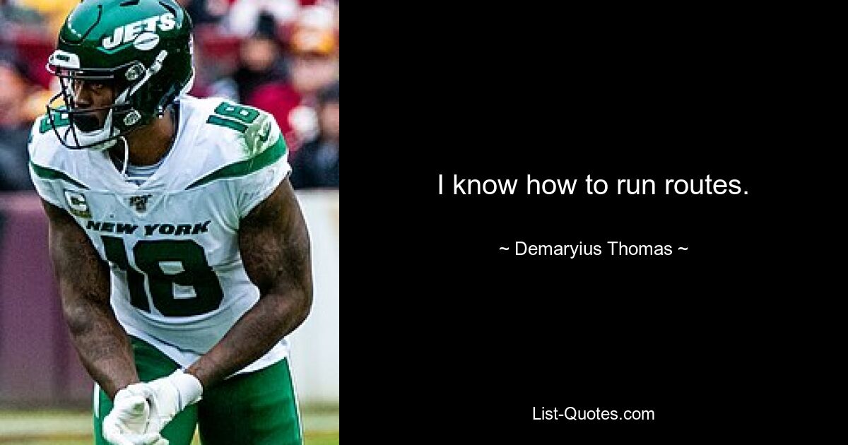 I know how to run routes. — © Demaryius Thomas