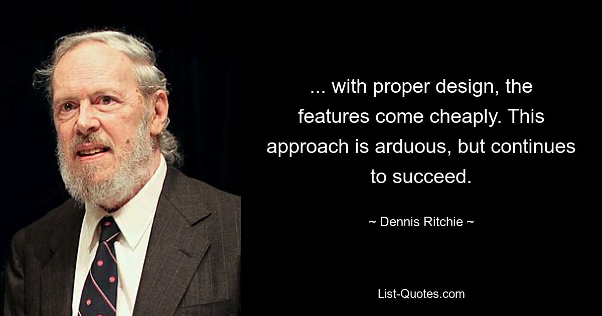 ... mit dem richtigen Design sind die Funktionen günstig. Dieser Ansatz ist mühsam, aber weiterhin erfolgreich. — © Dennis Ritchie 