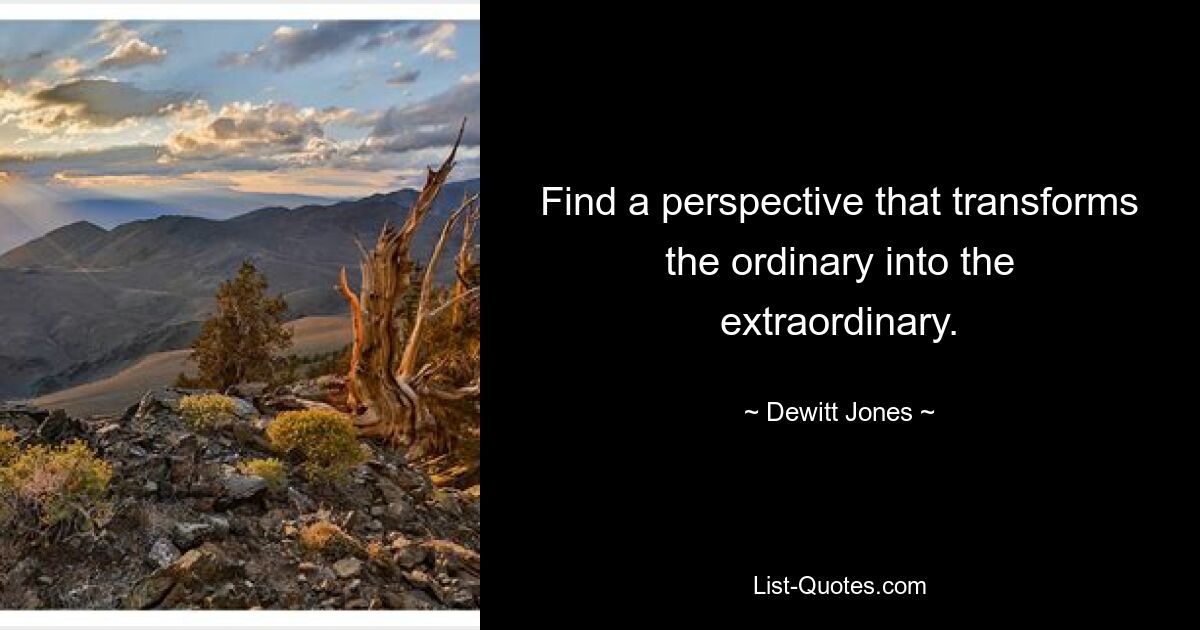 Find a perspective that transforms the ordinary into the extraordinary. — © Dewitt Jones