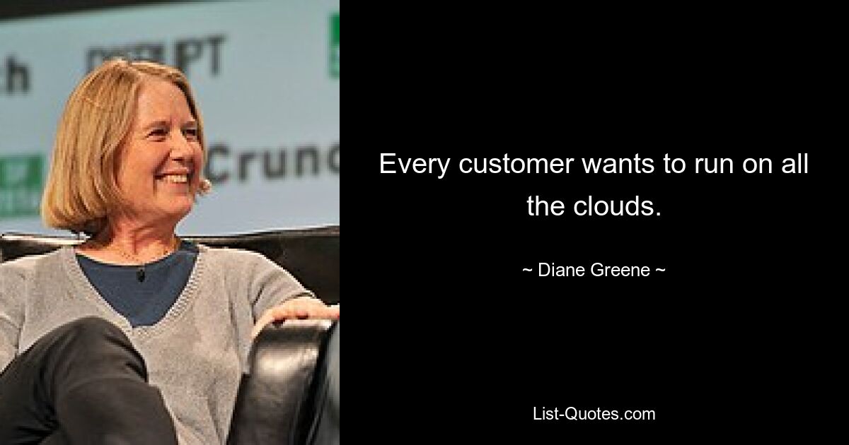 Every customer wants to run on all the clouds. — © Diane Greene