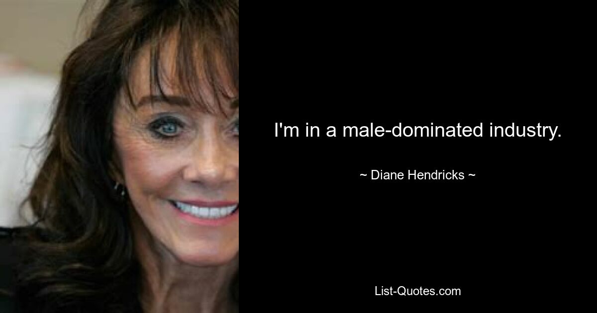 I'm in a male-dominated industry. — © Diane Hendricks