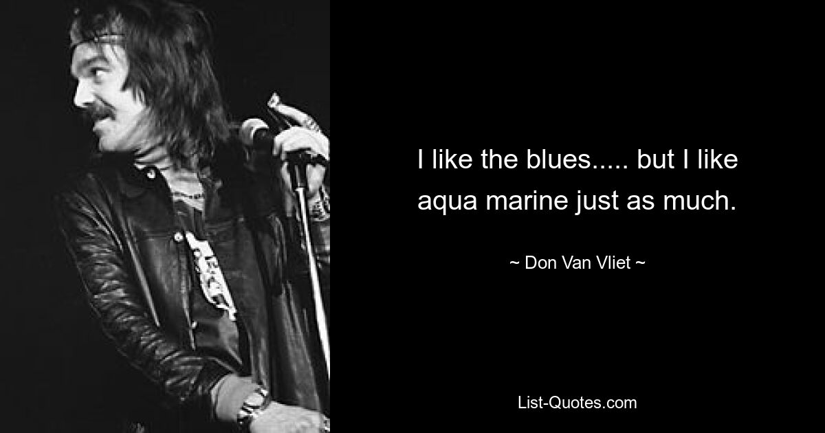 Ich mag den Blues..... aber Aqua Marine gefällt mir genauso gut. — © Don Van Vliet