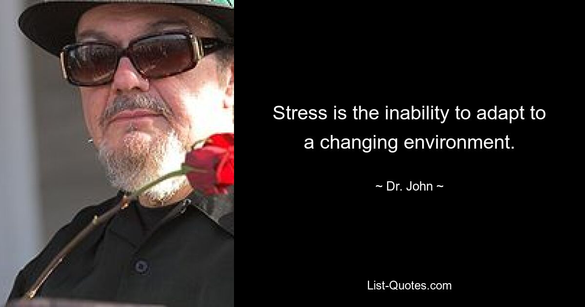 Stress is the inability to adapt to a changing environment. — © Dr. John