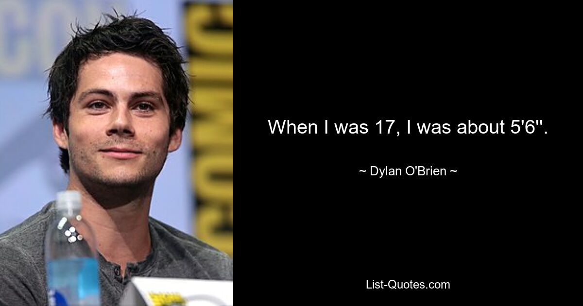 Als ich 17 war, war ich etwa 1,60 Meter groß. — © Dylan O&#39;Brien