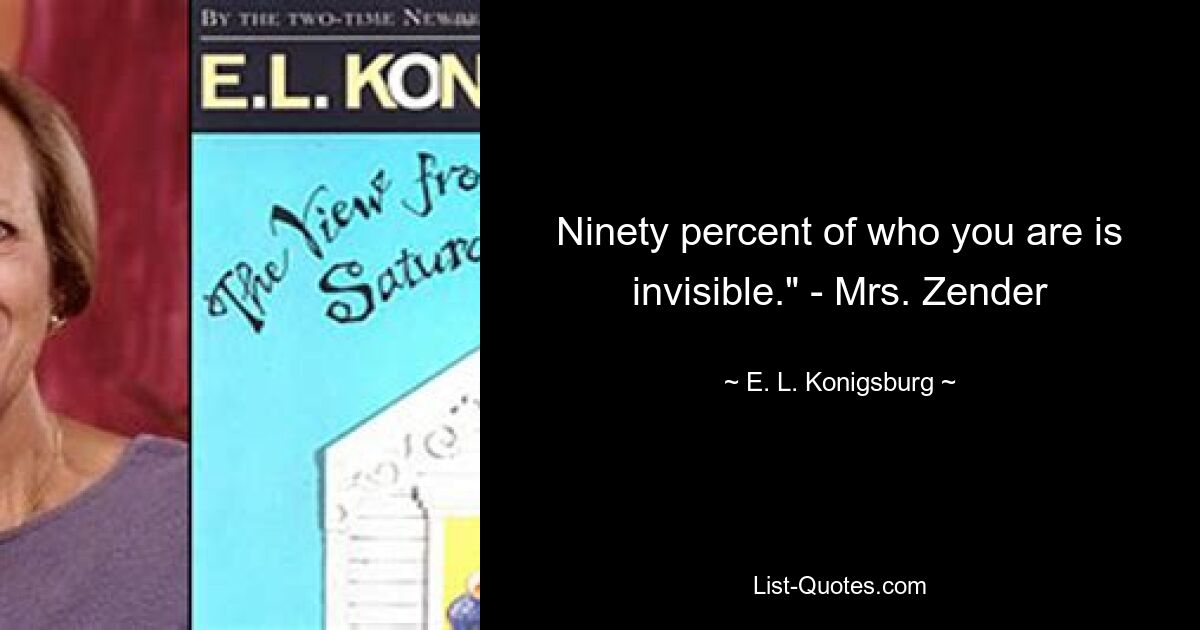 Девяносто процентов того, кто вы есть, невидимо», — миссис Зендер — © EL Konigsburg
