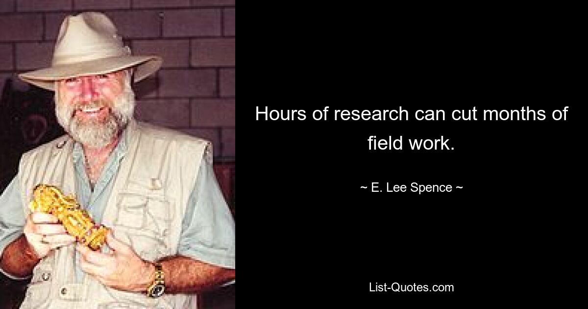 Hours of research can cut months of field work. — © E. Lee Spence