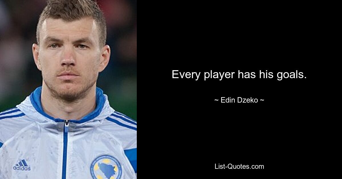 Every player has his goals. — © Edin Dzeko