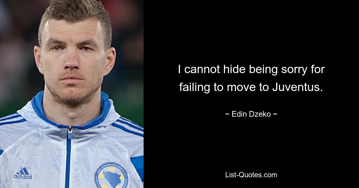 I cannot hide being sorry for failing to move to Juventus. — © Edin Dzeko