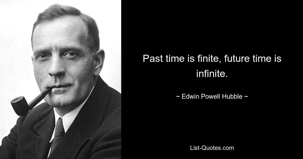 Past time is finite, future time is infinite. — © Edwin Powell Hubble